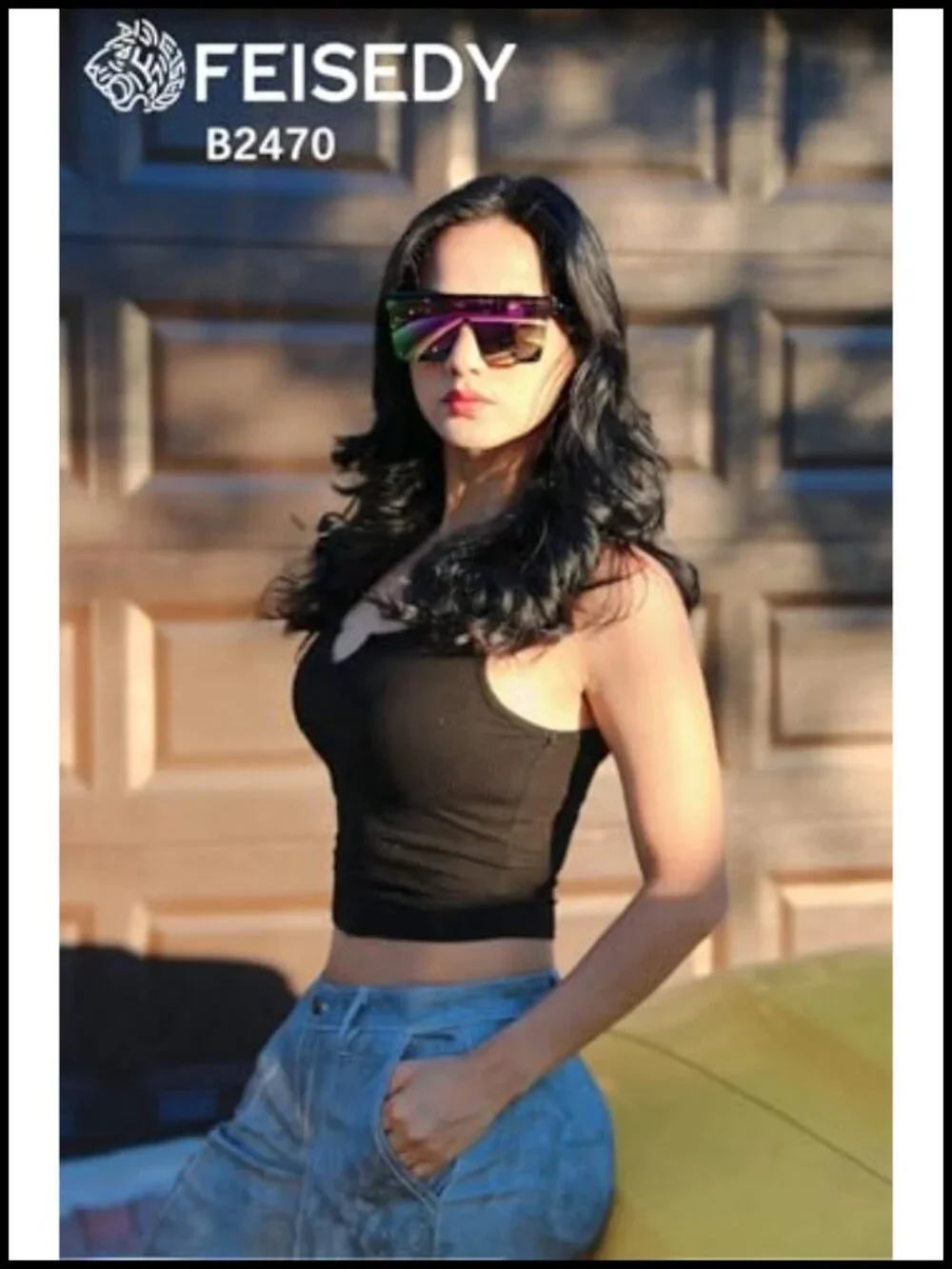 Oversized Square Trendy Visor Sunglasses UV400 Flat Top Shield
